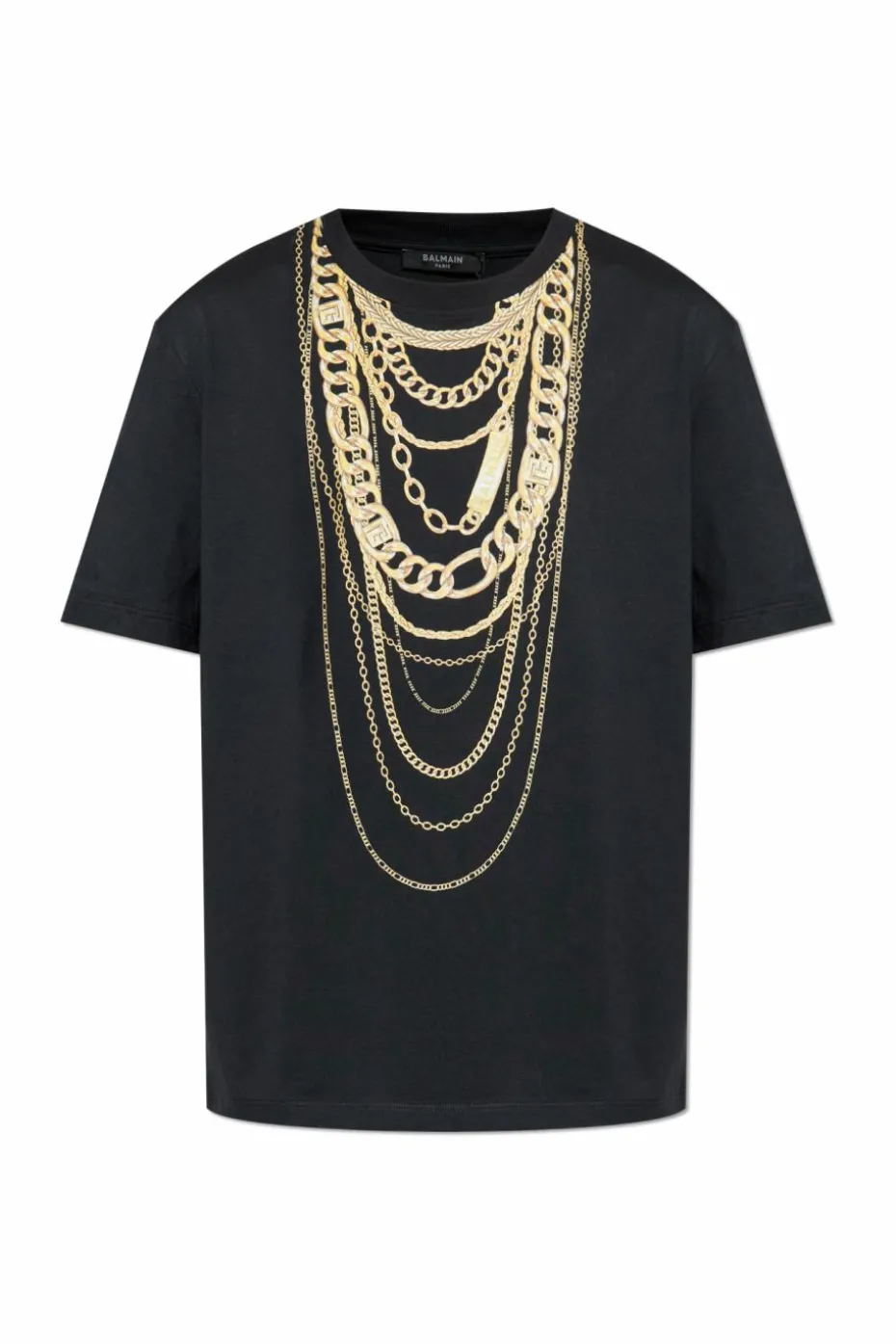 Balmain CZARNY T-shirt z nadrukiem