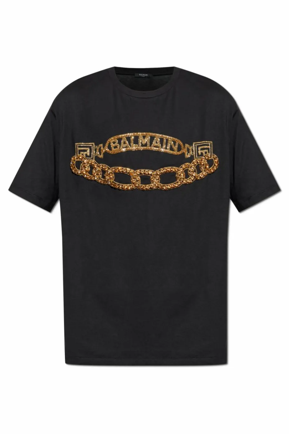 Balmain CZARNY T-shirt z połyskującymi aplikacjami