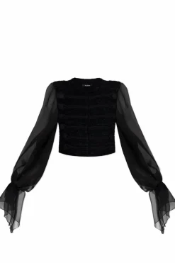 Balmain CZARNY Tweedowy top