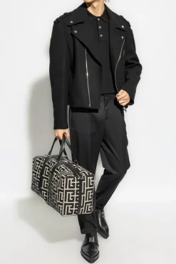 Balmain CZARNY Wełniana kurtka