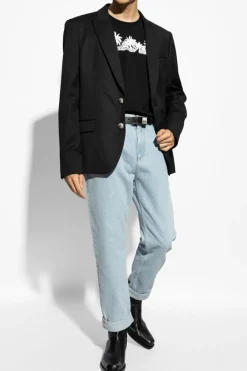 Balmain CZARNY Wełniana marynarka