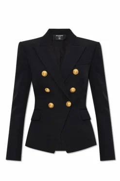 Balmain CZARNY Wełniana marynarka