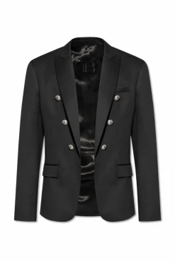 Balmain CZARNY Wełniana marynarka