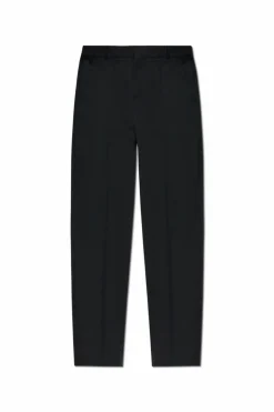 Balmain CZARNY Wełniane spodnie w kant