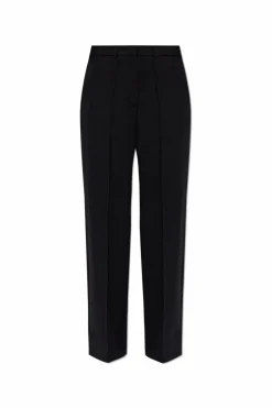Balmain CZARNY Wełniane spodnie w kant