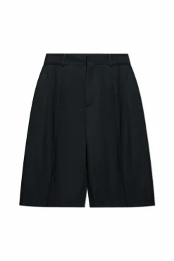 Balmain CZARNY Wełniane szorty w kant