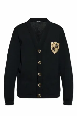 Balmain CZARNY Wełniany kardigan