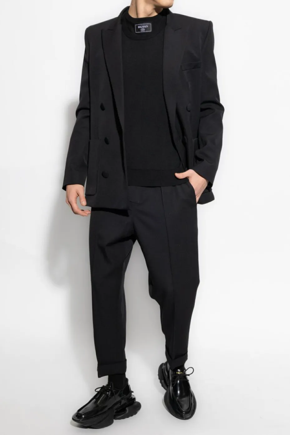 Balmain CZARNY Wełniany sweter