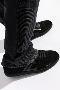 Balmain CZARNY Zamszowe buty sportowe