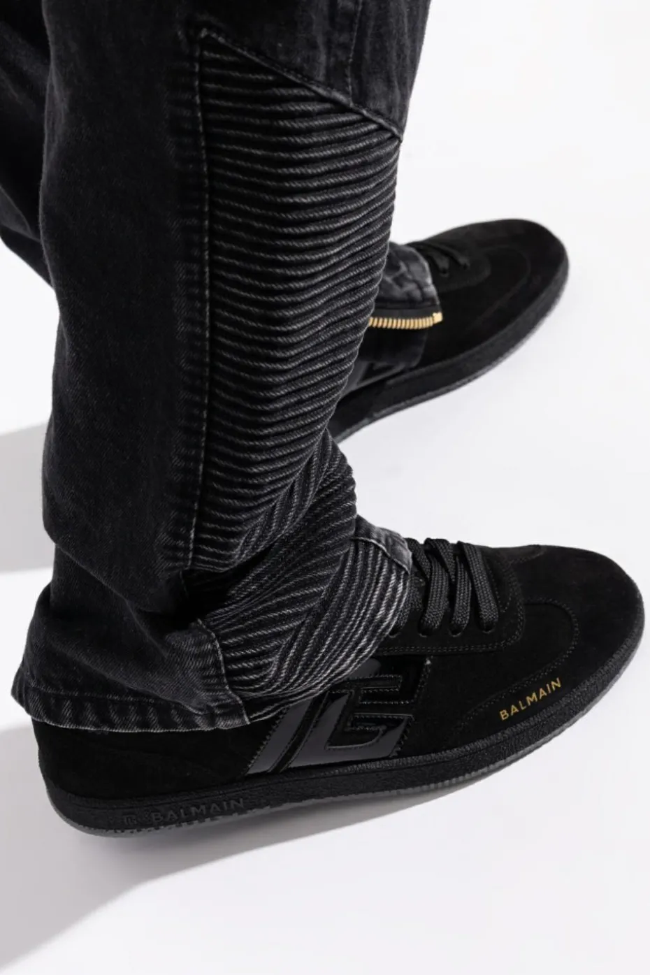 Balmain CZARNY Zamszowe buty sportowe