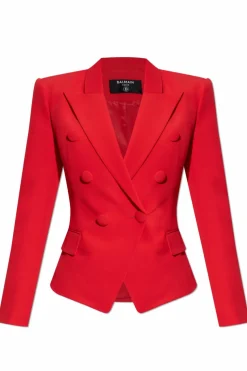 Balmain CZERWONY Dwurzędowa marynarka
