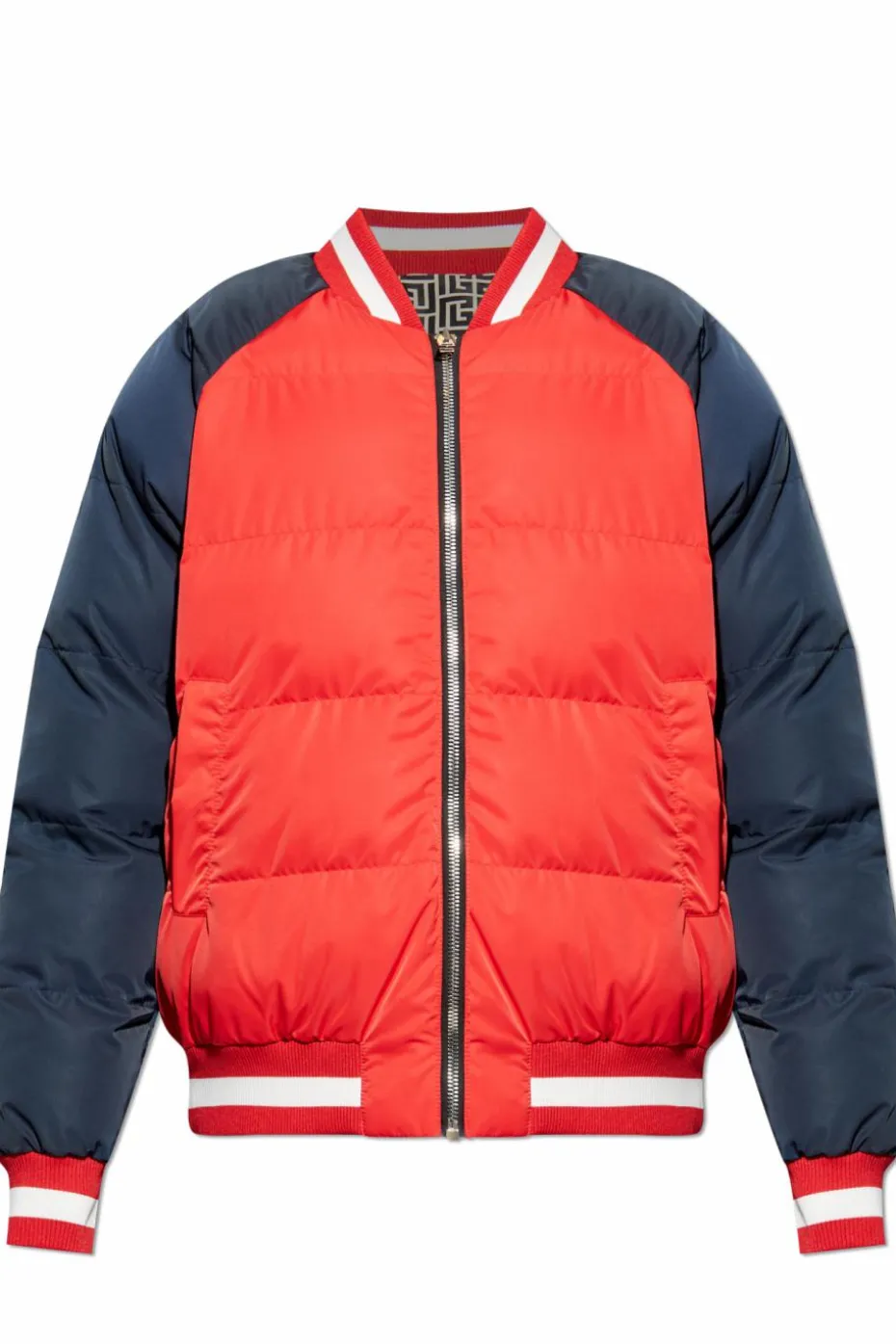 Balmain CZERWONY Dwustronna ocieplana kurtka.