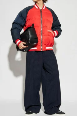 Balmain CZERWONY Dwustronna ocieplana kurtka.