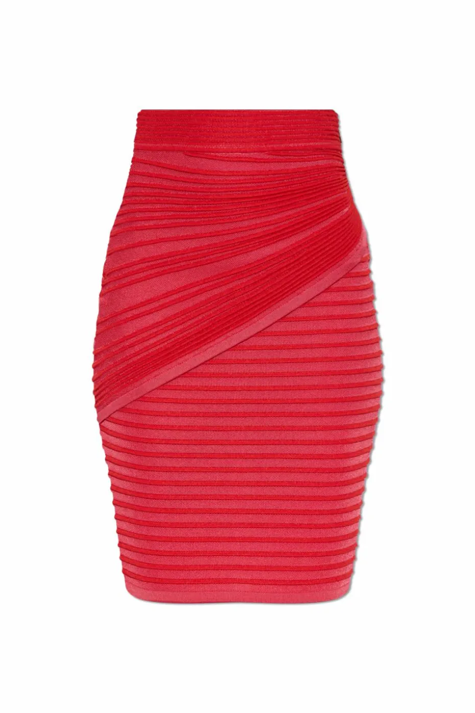 Balmain CZERWONY Prążkowana spódnica