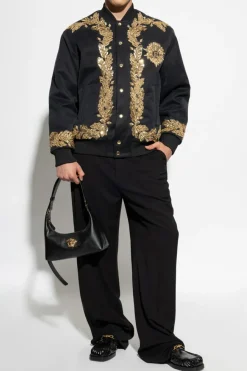 Balmain GRANATOWY Kurtka typu bomber