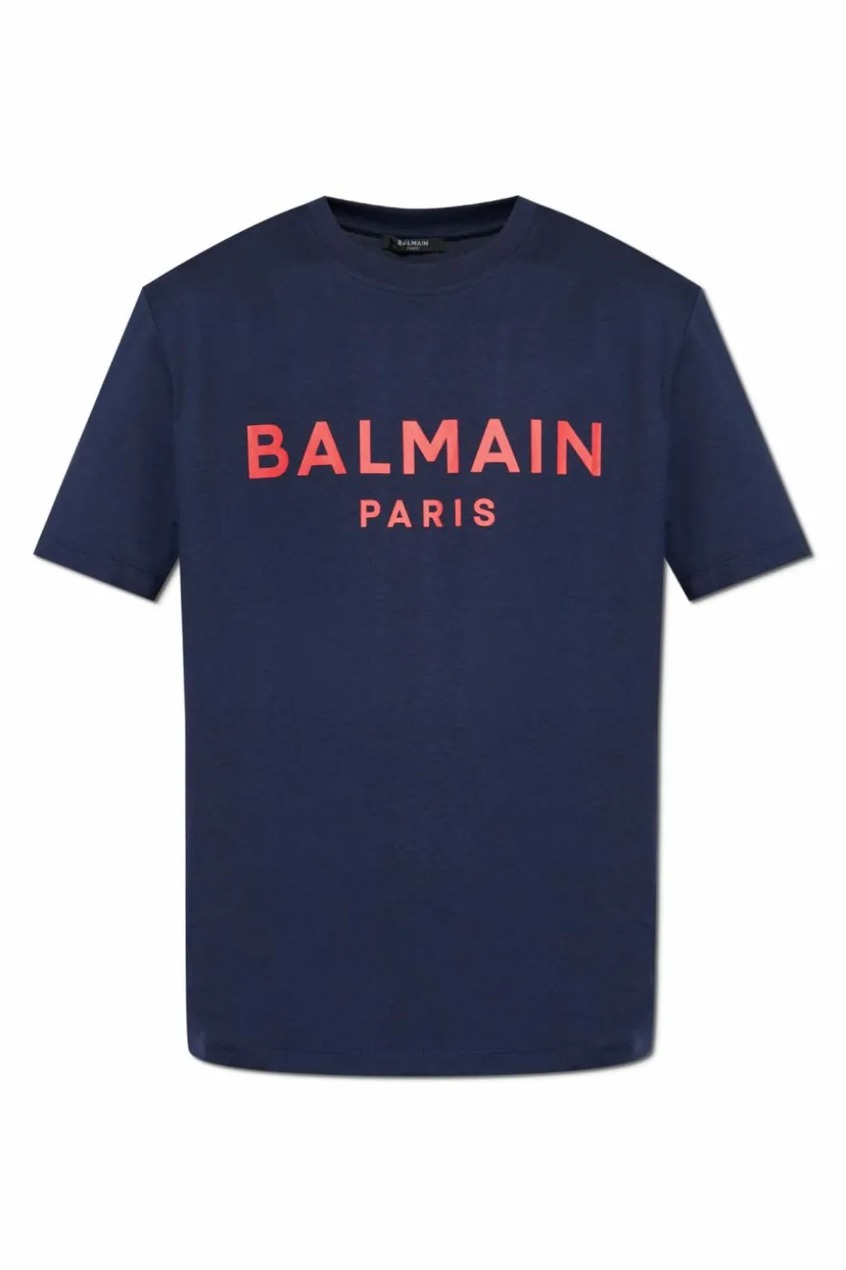 Balmain GRANATOWY T-shirt z nadrukowanym logo