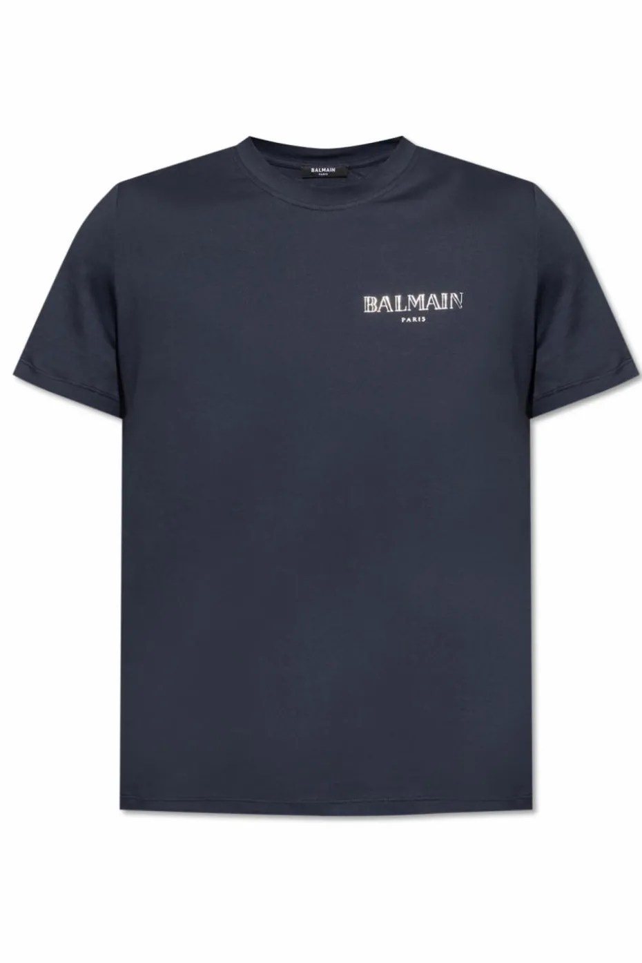 Balmain GRANATOWY T-shirt z nadrukowanym logo
