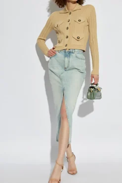Balmain jasnoniebieski Jeansowa spódnica