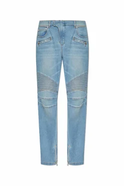 Balmain jasnoniebieski Jeansy z logo