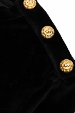 Balmain Kids CZARNY Aksamitna bluza z logo