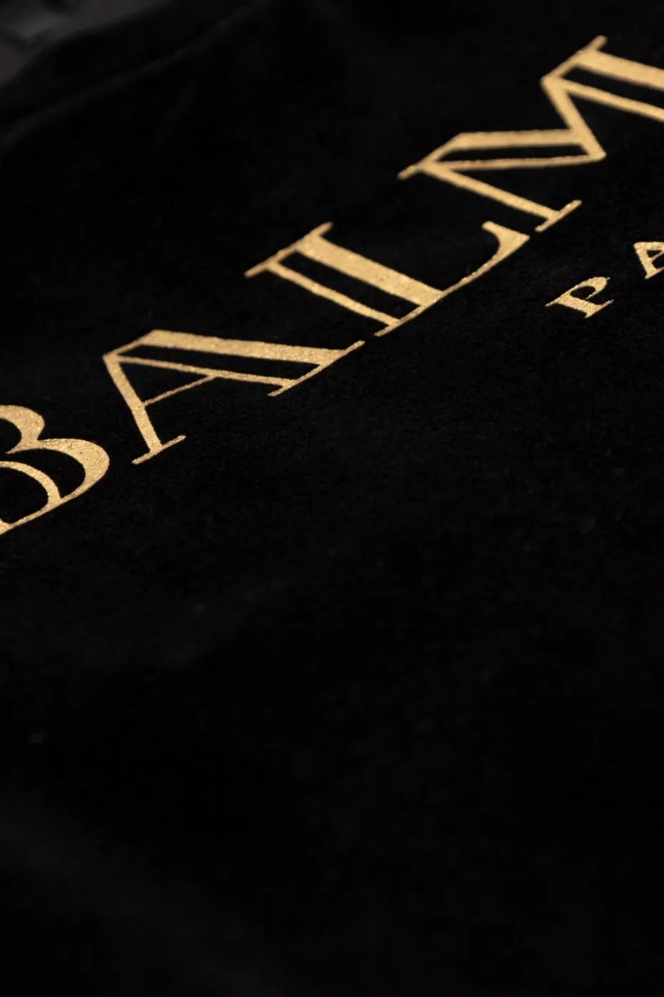 Balmain Kids CZARNY Aksamitna bluza z logo
