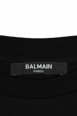 Balmain Kids CZARNY Bawełniany t-shirt z logo