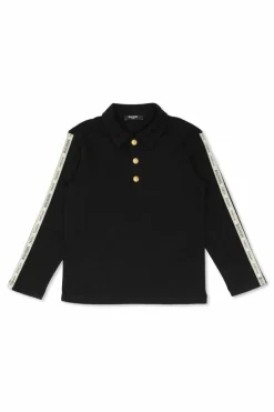 Balmain Kids CZARNY T-shirt z logo