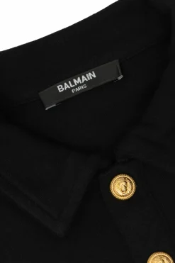 Balmain Kids CZARNY T-shirt z logo