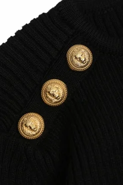 Balmain Kids CZARNY Wełniana sukienka