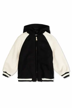 Balmain Kids CZARNY Wełniana kurtka z kapturem