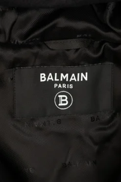 Balmain Kids CZARNY Wełniana kurtka z kapturem