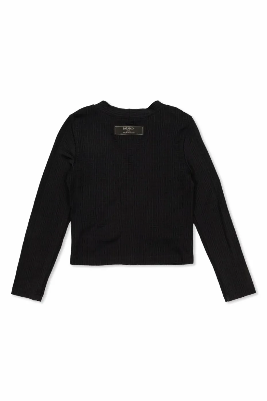 Balmain Kids GRANATOWY Kardigan z monogramem