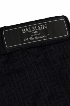 Balmain Kids GRANATOWY Spodnie z monogramem