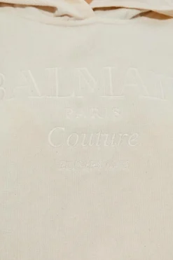 Balmain kremowy Bawełniane ponczo