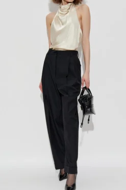 Balmain kremowy Jedwabny top