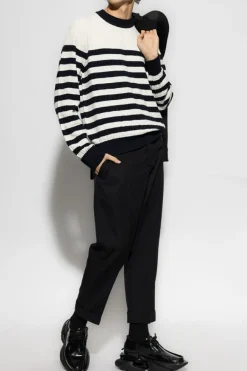 Balmain kremowy Sweter ze wzorem w pasy