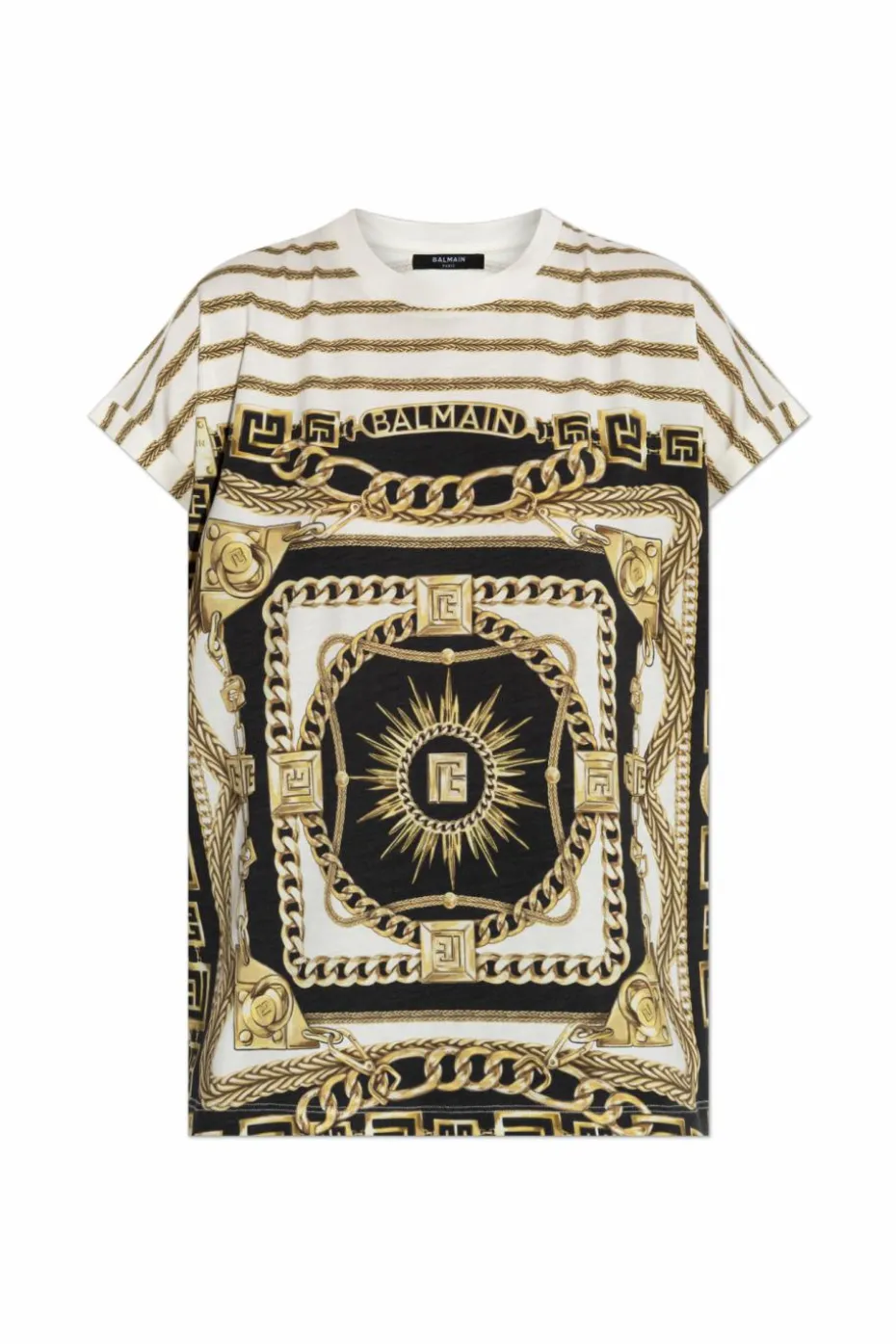 Balmain kremowy Top z nadrukiem