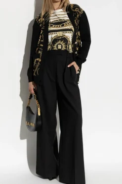 Balmain kremowy Top z nadrukiem