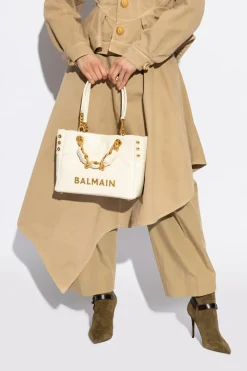 Balmain kremowy Torba `1945 Small` typu `shopper`