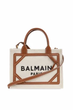Balmain kremowy Torba do ręki z logo