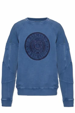 Balmain NIEBIESKI Bluza z wyszytym logo