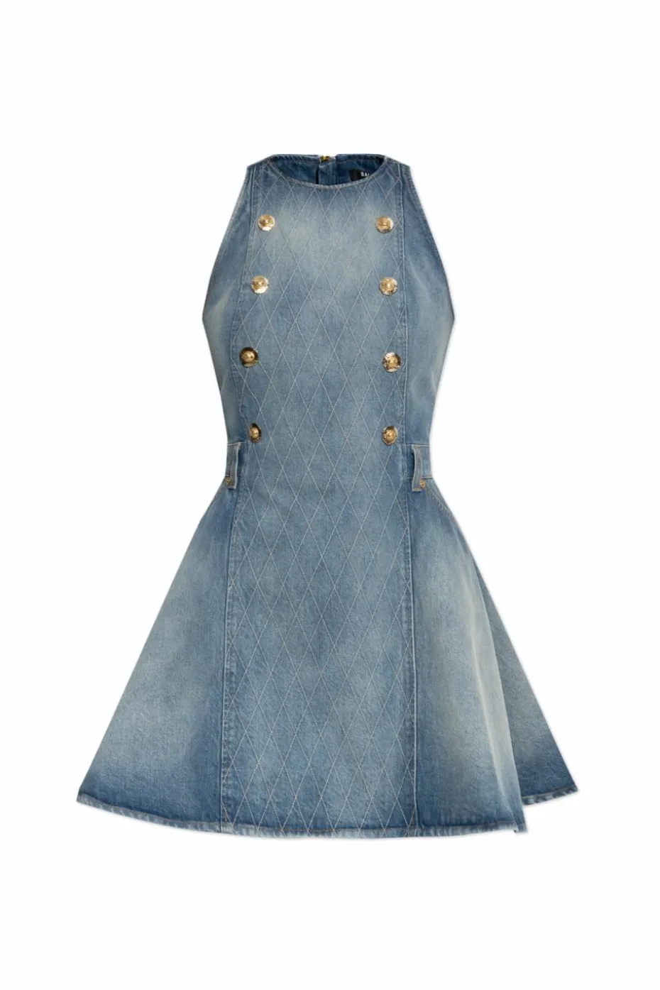 Balmain NIEBIESKI Jeansowa sukienka bez rękawów