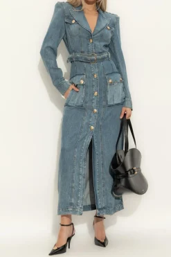 Balmain NIEBIESKI Jeansowa sukienka