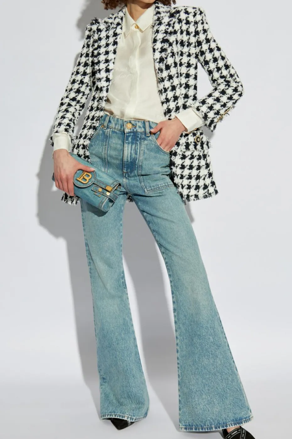 Balmain NIEBIESKI Jeansy z rozszerzanymi nogawkami