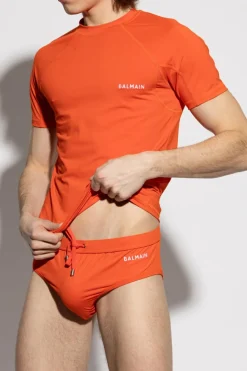 Balmain POMARAŃCZOWY T-shirt kąpielowy