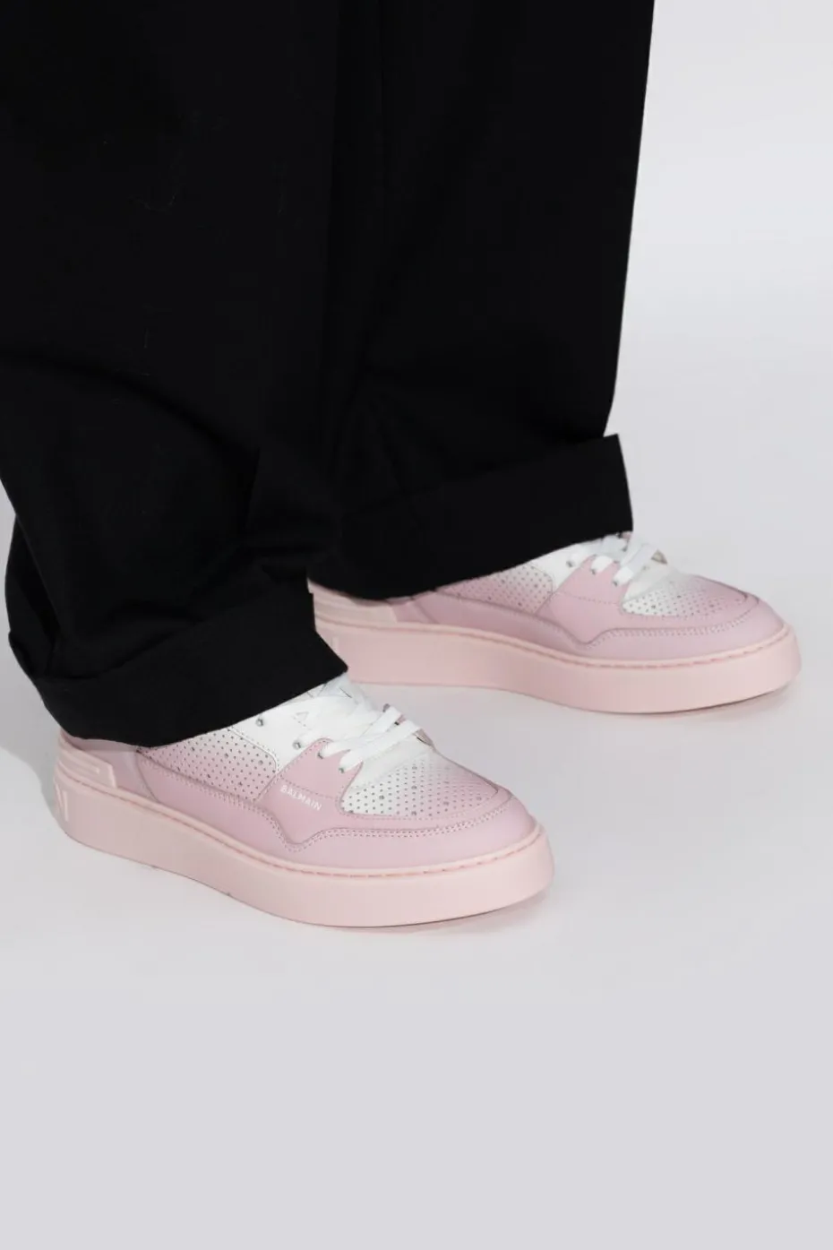 Balmain RÓŻOWY Buty sportowe `B-Court Flip`