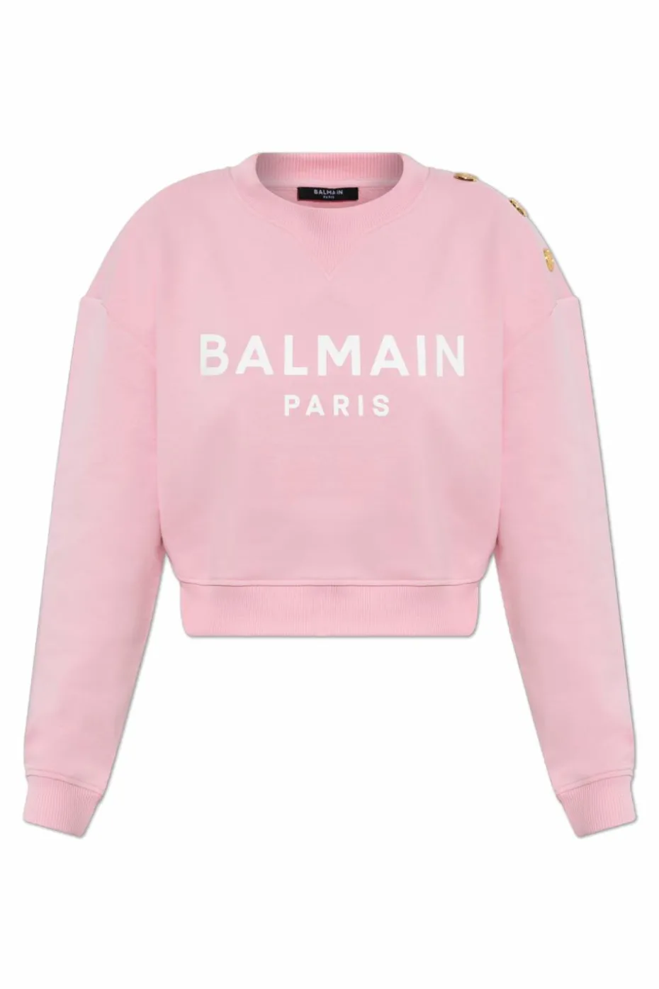 Balmain RÓŻOWY Krótka bluza z nadrukowanym logo