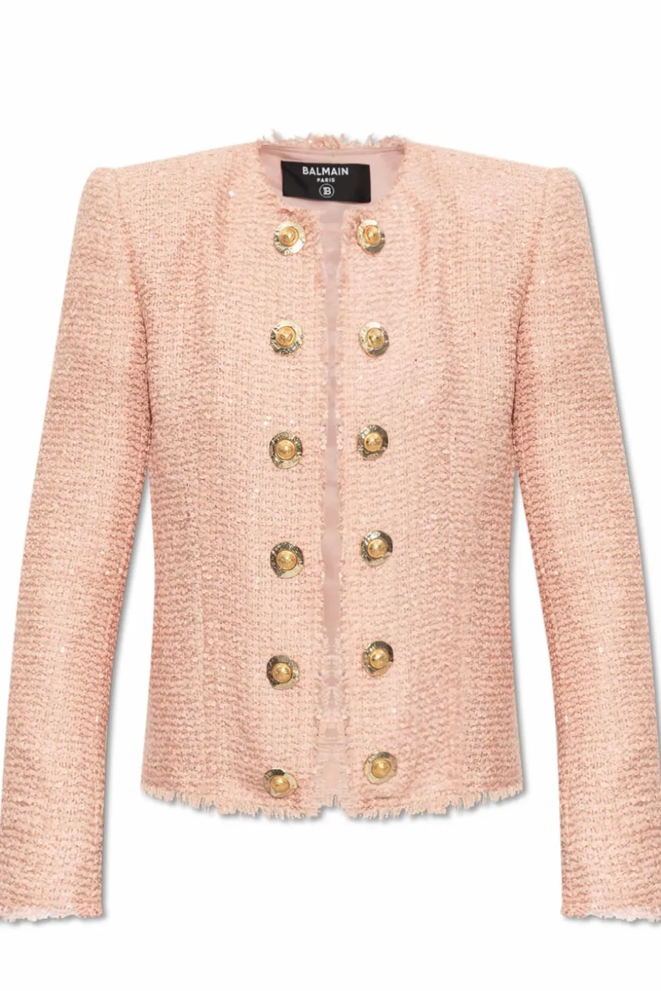 Balmain RÓŻOWY Marynarka z cekinami