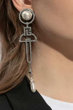 Balmain SREBRNY Mosiężne klipsy