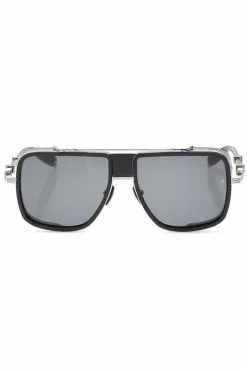 Balmain SREBRNY Okulary przeciwsłoneczne z logo